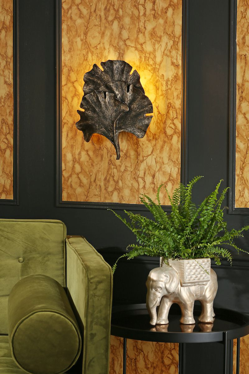 Gingko single wall washer in black / gold